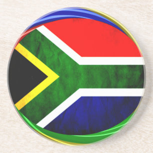 Porta-copos De Arenito Bandeira da África do Sul: Motif Dinâmico de Rodov