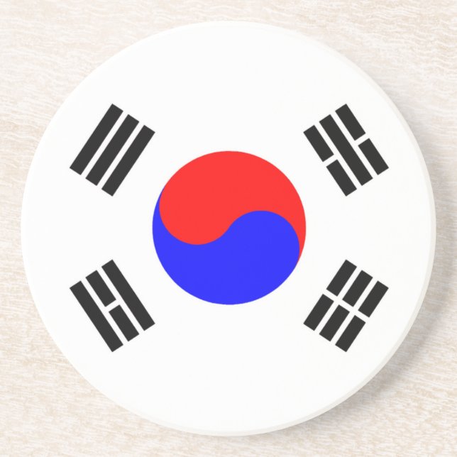 Porta-copos De Arenito Bandeira da Coreia do Sul (Frente)