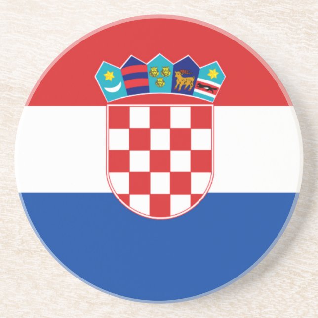 Porta-copos De Arenito Bandeira da Croácia (Frente)
