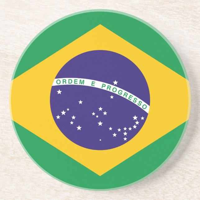 Porta-copos De Arenito Bandeira do Brasil (Frente)