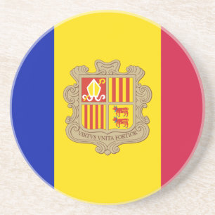Porta-copos De Arenito Bandeira patriótica de Andorra