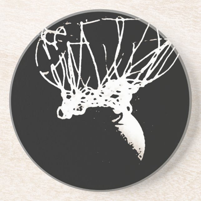 Porta-copos De Arenito Basquete Pop de Arte Branca Negro (Frente)