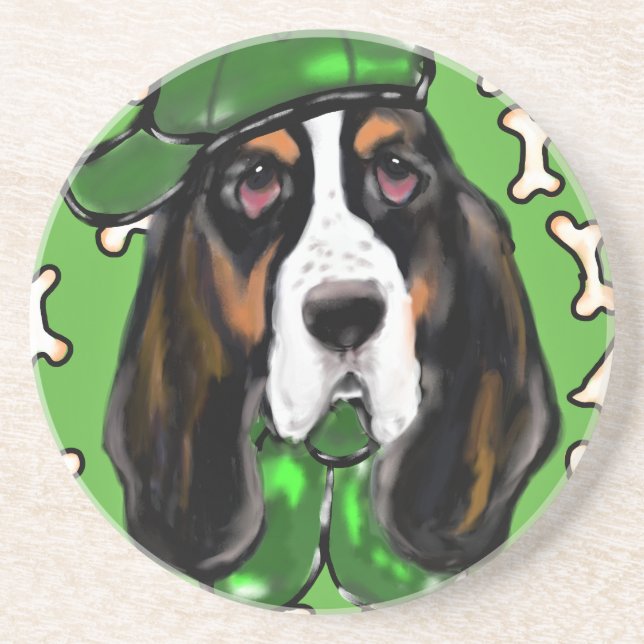 Porta-copos De Arenito Basset Hound (Frente)