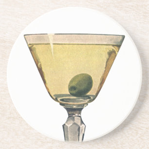 Porta-copos De Arenito Bebidas Vintage, Coquetel de Azeitona Martini