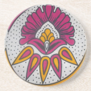 Porta-copos De Arenito Belo Tecido Africano Motif Art Impressão