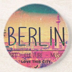 Porta-copos De Arenito Berlin, Love This City series, círculo
