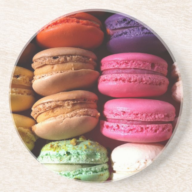 Porta-copos De Arenito biscoitos macaron (Frente)