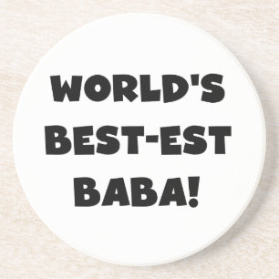 Porta-copos De Arenito Black Text Best Baba T-shirts e presentes
