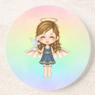 Porta-copos De Arenito Blue Angel Pixel Art