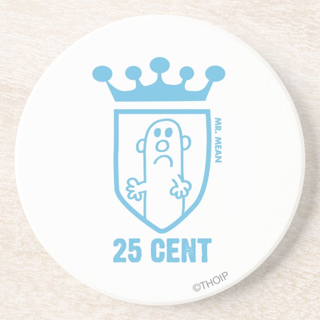 Porta-copos De Arenito Blue Mr. Mean Crest & Crown (Frente)