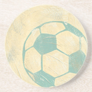 Porta-copos De Arenito Bola de futebol de Pastel Blue por Chariklia Zarri