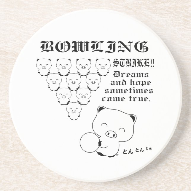 Porta-copos De Arenito Boliche (Frente)