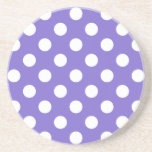 Porta-copos De Arenito Bolinhas brancas no periwinkle<br><div class="desc">Bolinhas brancas no periwinkle</div>