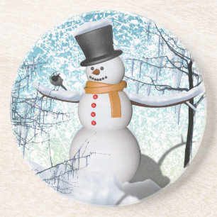 Porta-copos De Arenito Boneco de neve
