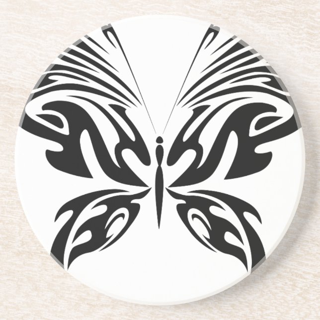Porta-copos De Arenito Borboleta abstrato (Frente)