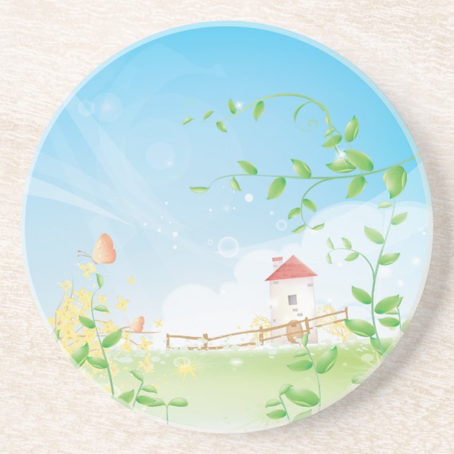 Porta-copos De Arenito Borboleta do País (Frente)