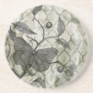 Porta-copos De Arenito Borboletas árabes I