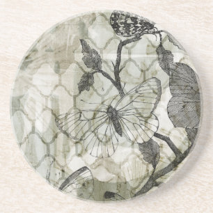 Porta-copos De Arenito Borboletas árabes II