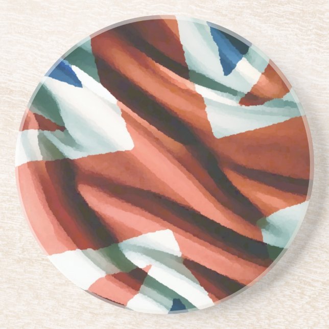 Porta-copos De Arenito British Flag Pop Art (Frente)