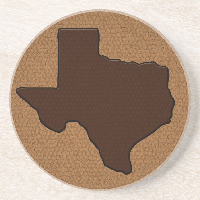 Porta-copos De Arenito Brown Leather parece Texas (Frente)