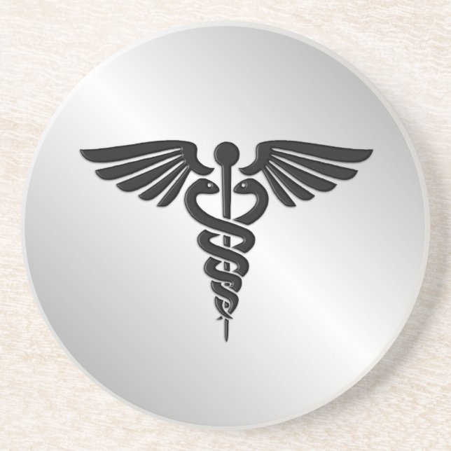 Porta-copos De Arenito Caduco Médico Silver (Frente)