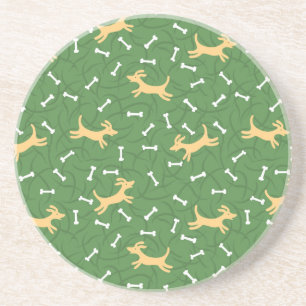 Porta-copos De Arenito cães afortunados com fundo dos ossos