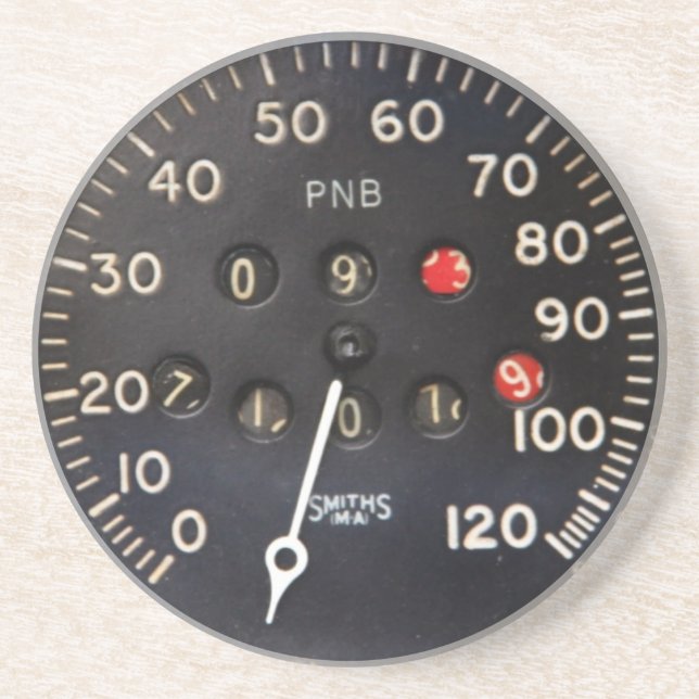 Porta-copos De Arenito Calibre velho do velocímetro de um carro de (Frente)