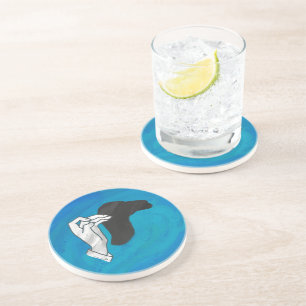 Porta-copos De Arenito Camelo Sombra em Azul