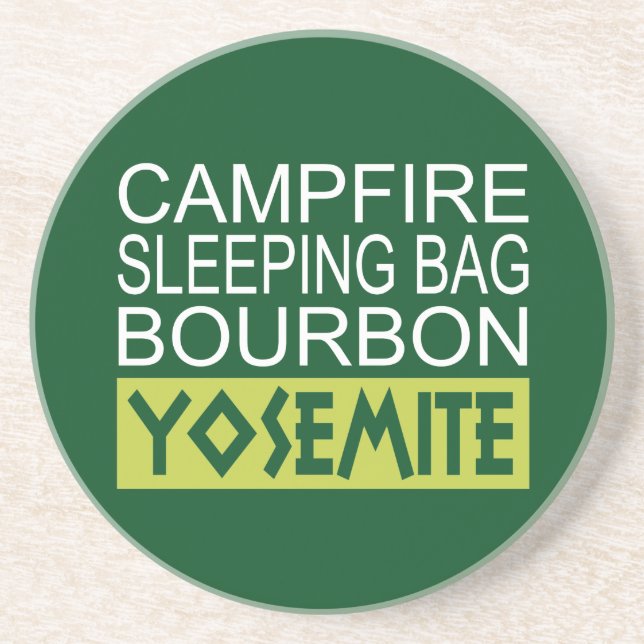Porta-copos De Arenito Campfire Sleing Bag Bourbon Yosemite (Frente)