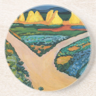 Porta-copos De Arenito Campos Vegetais por August Macke, Vintage Fine Art