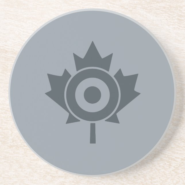 Porta-copos De Arenito Canadiano Maple Leaf Roundel Mod (Frente)