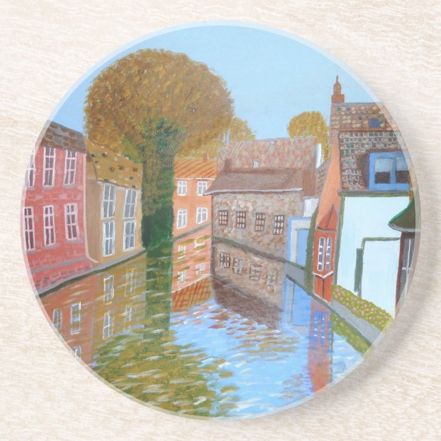 Porta-copos De Arenito Canal Brugge (Frente)