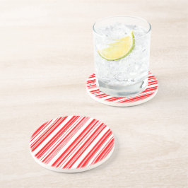 Porta-copos De Arenito Candy Cane White Strips De Natal 4Anne