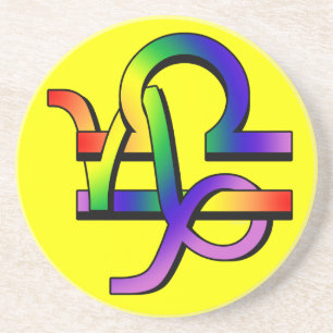 Porta-copos De Arenito Capricórnio & Libra de GLBT