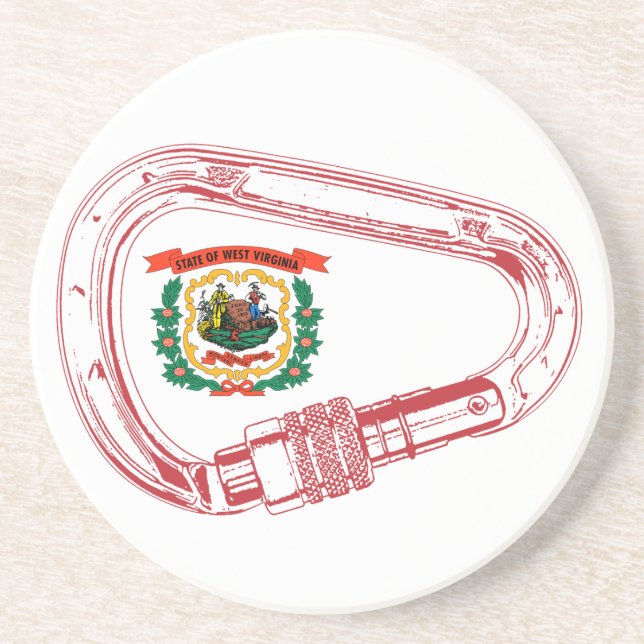 Porta-copos De Arenito Carabineiro de subida de bandeira da Virgínia Ocid (Frente)