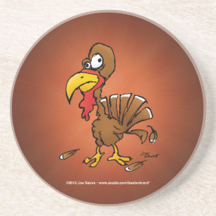 Porta-copos De Arenito Cartoon Engraçado Derp Turkey