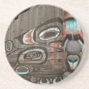 Porta-copos De Arenito Casa tribal de Chilkat