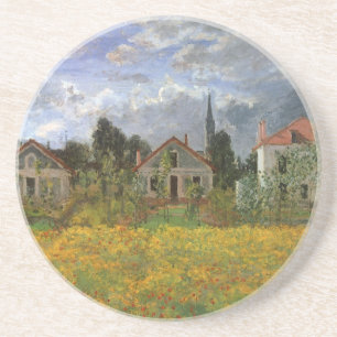Porta-copos De Arenito Casas em Argenteuil por Claude Monet, Arte Antigo