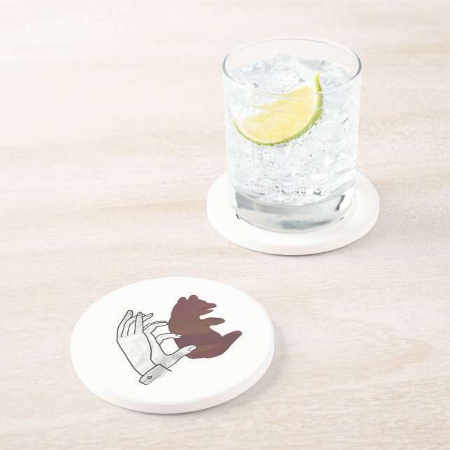 Porta-copos De Arenito Castanho-do-urso-silhueta manual (Lateral)