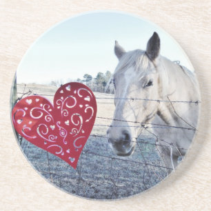 Porta-copos De Arenito CAVALO coração de Valentine