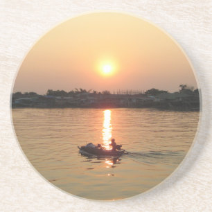 Porta-copos De Arenito Chao Phraya River Sunset ... Ayutthaya, Tailândia