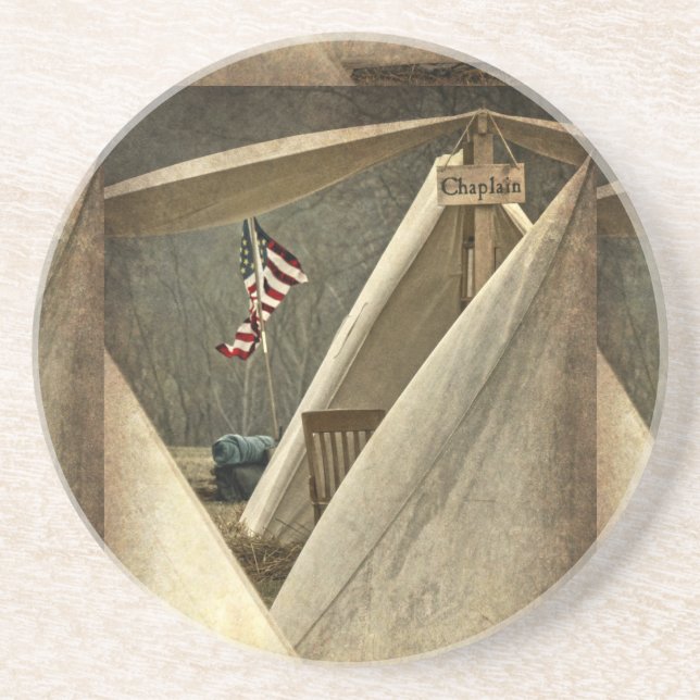 Porta-copos De Arenito Chaplain do Exército (Frente)