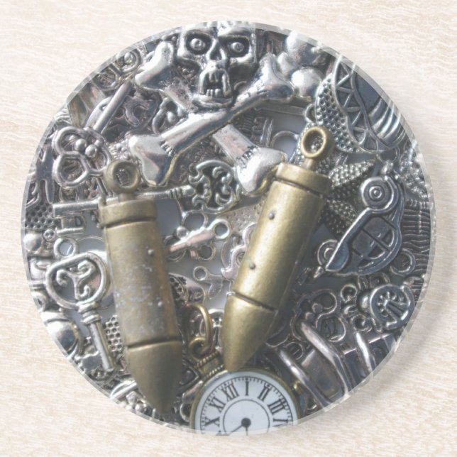 Porta-copos De Arenito Charms Steampunk (Frente)