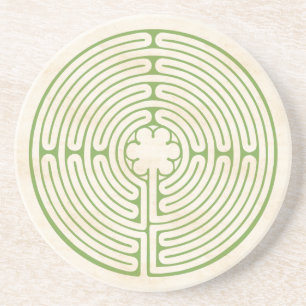 Porta-copos De Arenito Chartres Labyrinth Green