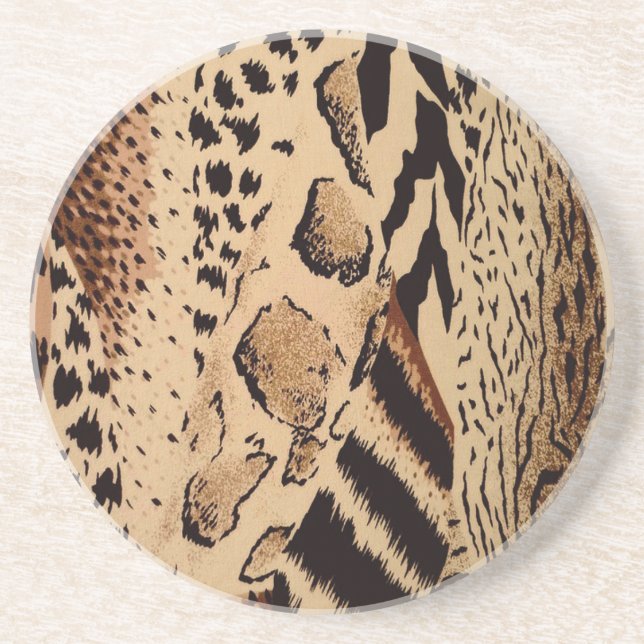 Porta-copos De Arenito Cheetah Pattern (Frente)