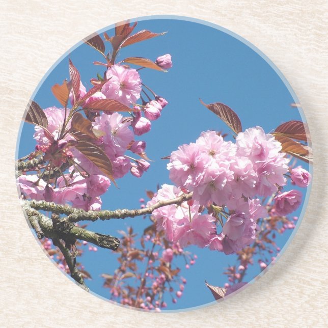 Porta-copos De Arenito Cherry Blossom (Frente)