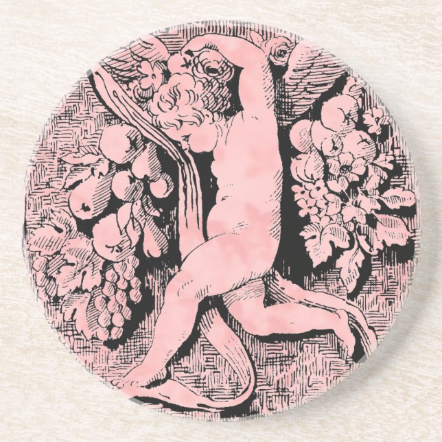 Porta-copos De Arenito Cherub Ornamental (Frente)
