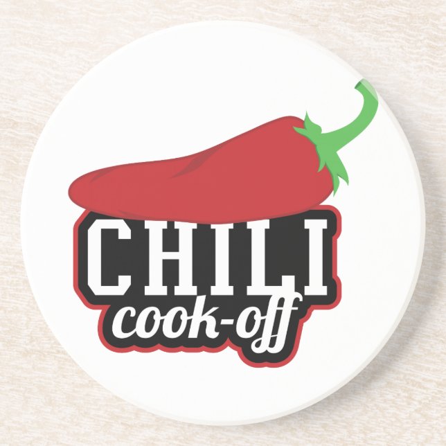 Porta-copos De Arenito Chili Cook-Off (Frente)