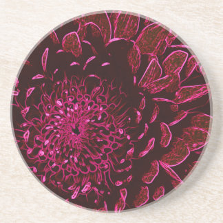Porta-copos De Arenito Chrysanthemum