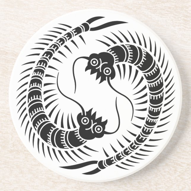 Porta-copos De Arenito Círculo de Centípedes Virados (Frente)